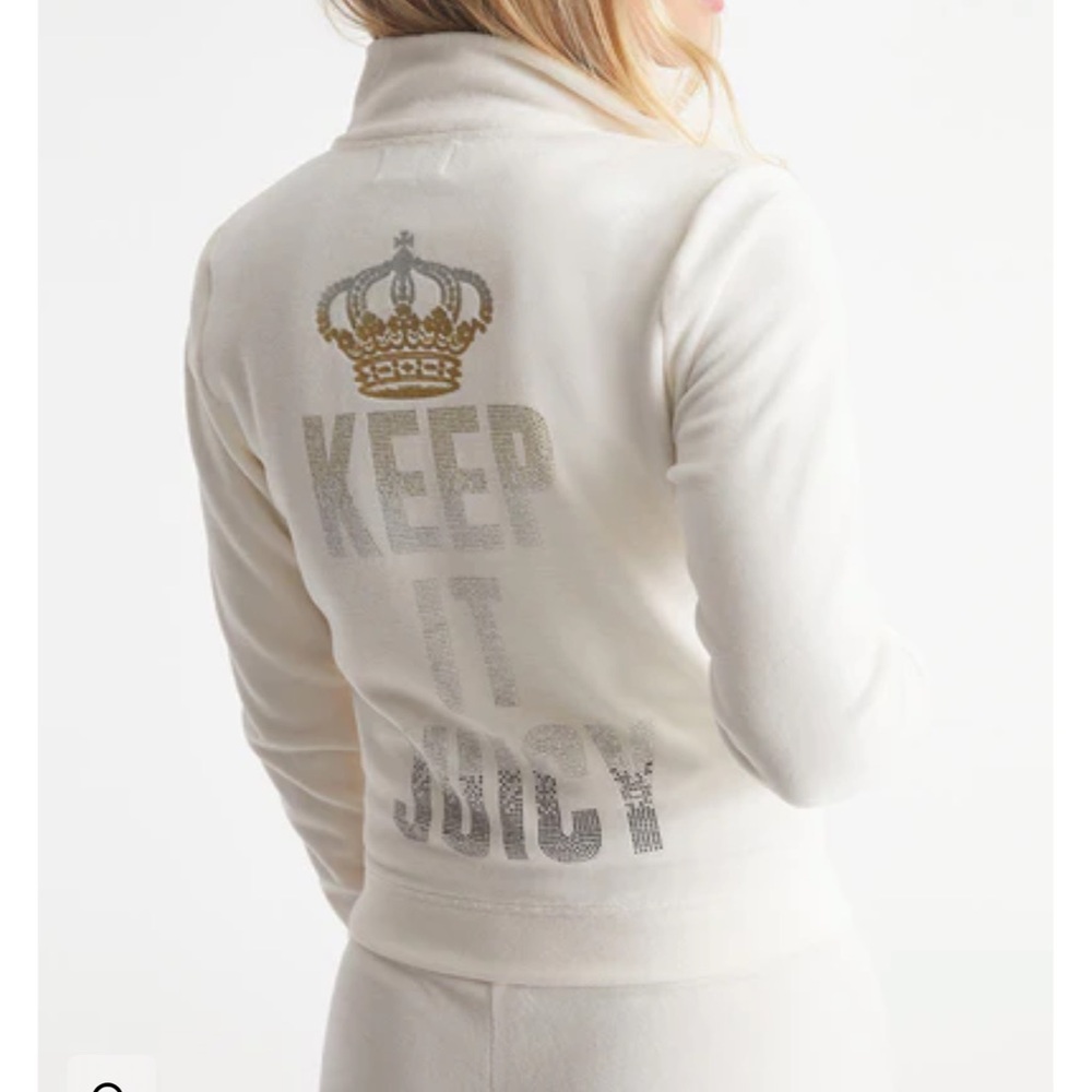KEEP IT JUICY COTTON VELOUR MOCKNECK TRACK JACKET